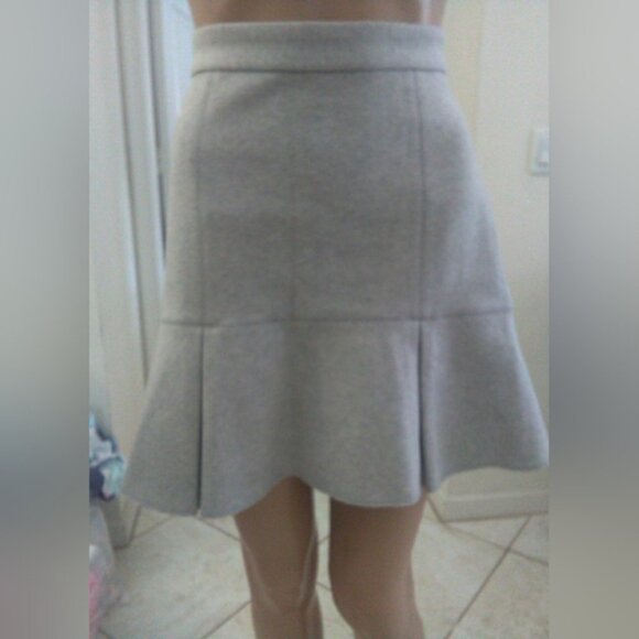 BNWOT MADEWELL SZ. 2 MINI SKIRT PLEATED HEATHERED GREY SHARP CLASSY & ELEGANT - Picture 5 of 10